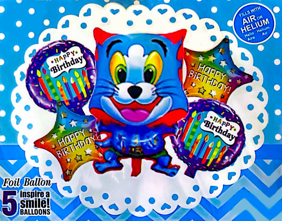 5 pcs Happy Birthday Foil Balloons (Tom)