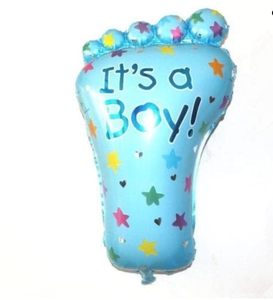 Large Size Its a Boy Foot Shaped Foil Balloon For Baby Shower, Welcome Baby and Gender Reveal Party Decoration and Celebrations