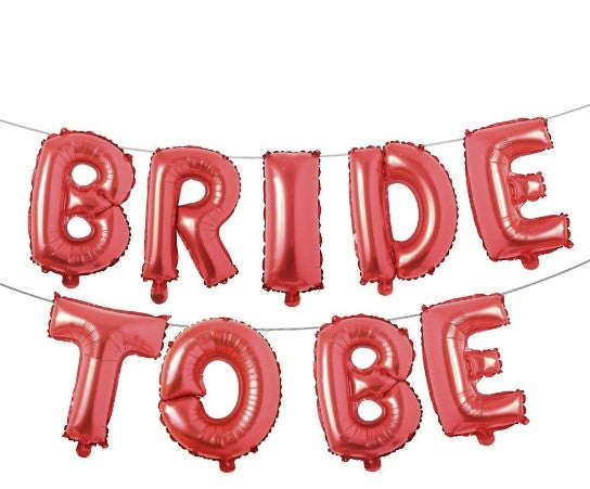 Bride To Be Foil Balloon Set - Gold/Silver/Red