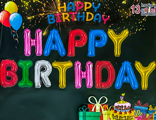 Happy Birthday Foil Balloons Set