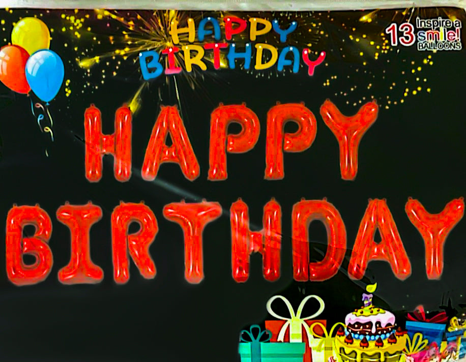 Happy Birthday Foil Balloons Set