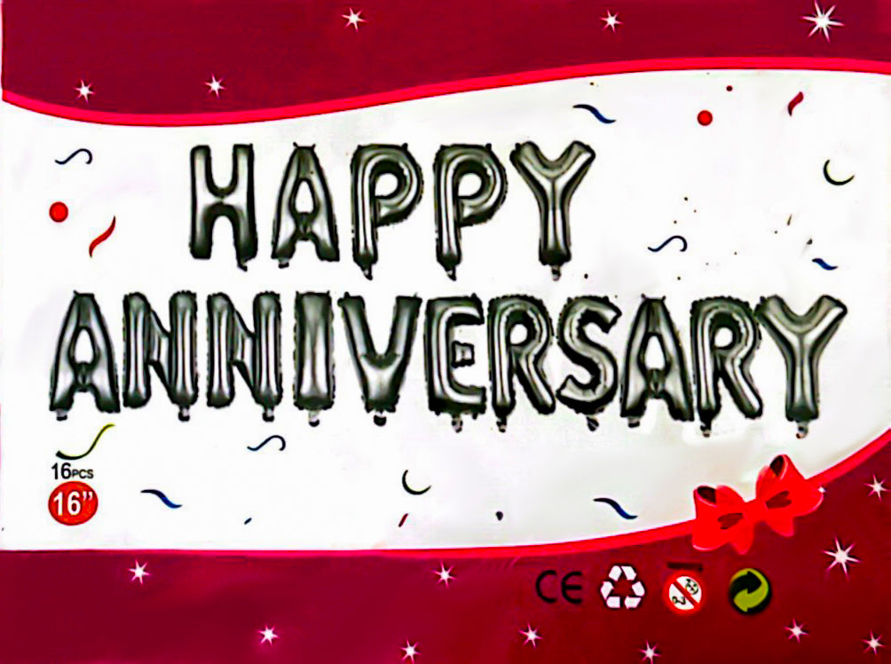 HAPPY ANNIVERSARY FOIL BALLOONS 16 INCH