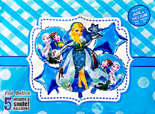 5 pcs Happy Birthday Foil Balloons (Frozen)