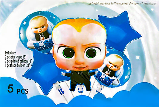 5 pcs Happy Birthday Foil Balloons (Baby Boss)