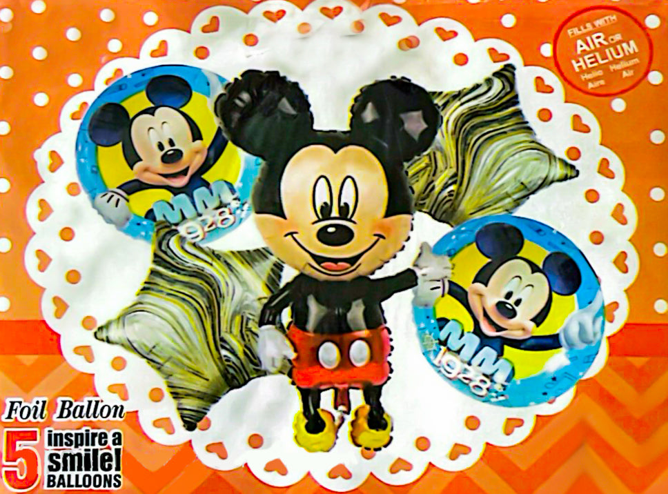 5 pcs Happy Birthday Foil Balloons (Mickey)
