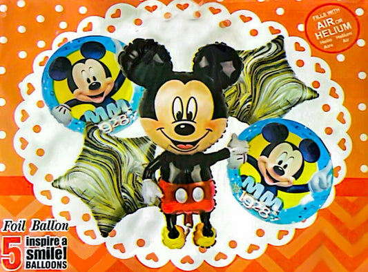 5 pcs Happy Birthday Foil Balloons (Mickey)