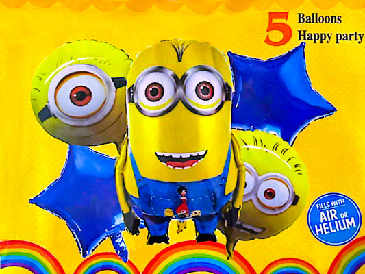 5 pcs Happy Birthday Foil Balloons (Minions)