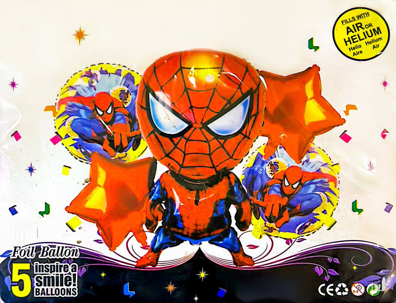 5 pcs Happy Birthday Foil Balloons (Spiderman)