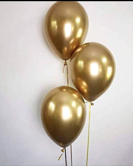 Chrome, Metallic, Shiny Latex Balloons 10" Inch - Single color 10 Pc
