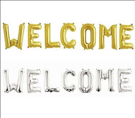 Welcome Foil Balloons Set - Gold/Silver